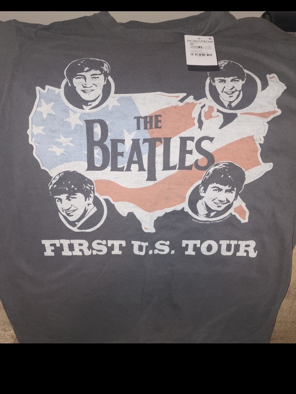 Junk Food Clothing Vintage Black Beatles Graphic Tee, Small